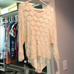 Super cute cream top with lace